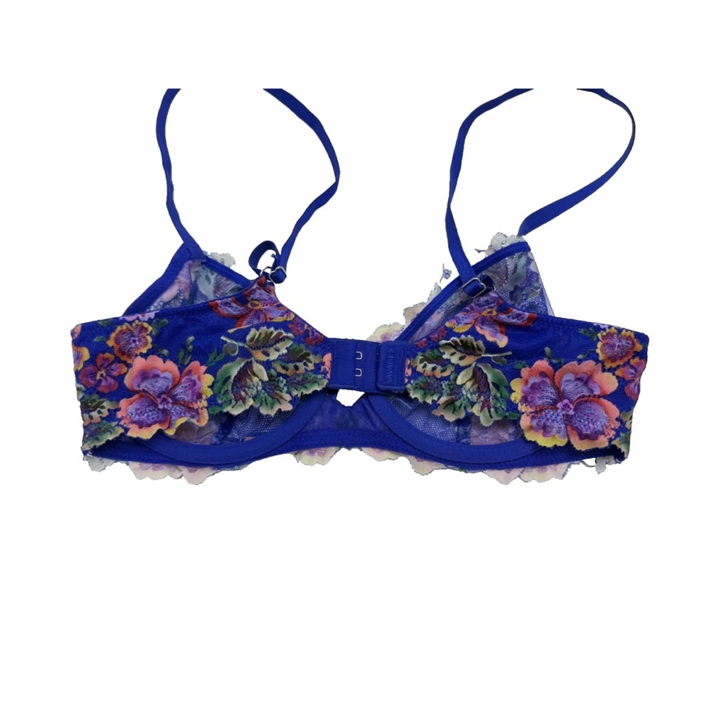 Savage X Fenty Sunchaser Lace Unlined Plunge Bra 32C - Picture 5 of 8